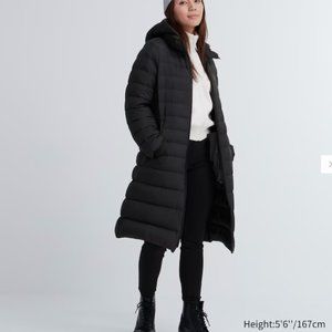 Uniqlo Black Ultra Light Down Long Coat Parka